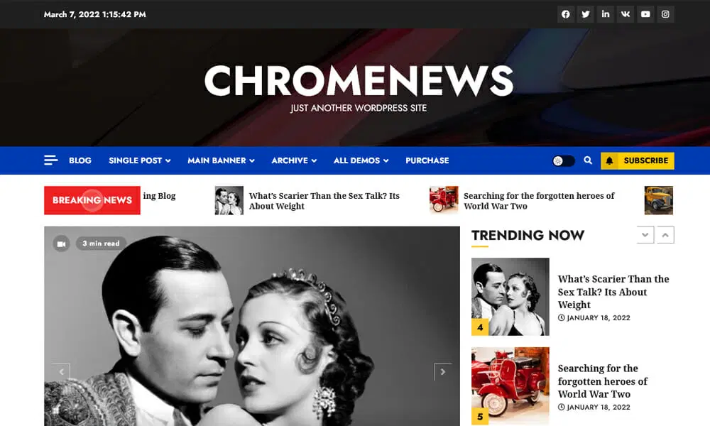 قالب وردپرس ChromeNews