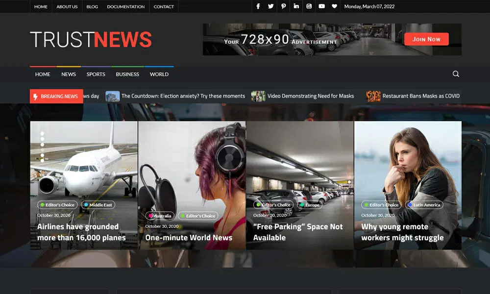 TrustNews – قالب خبری وردپرس