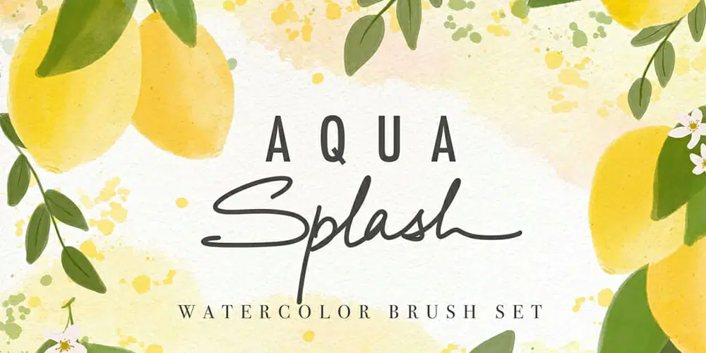 Aqua Splash Watercolor Brushes
