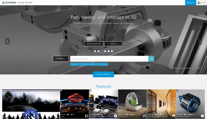سایت Autodesk Online Gallery