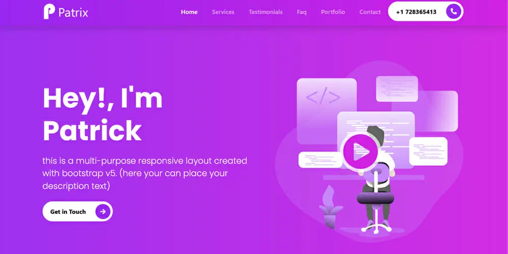 قالب Bootstrap 5 Portfolio