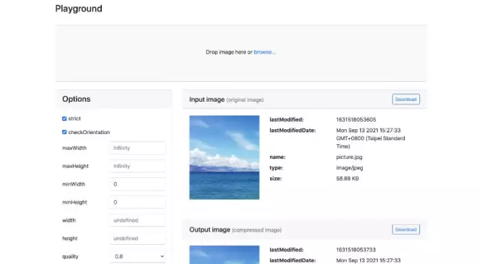 ابزار آنلاین Compressor.js