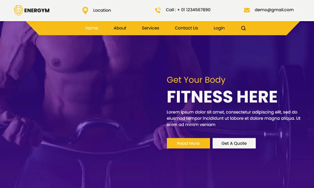 قالب سایت ورزشکاران Energym
