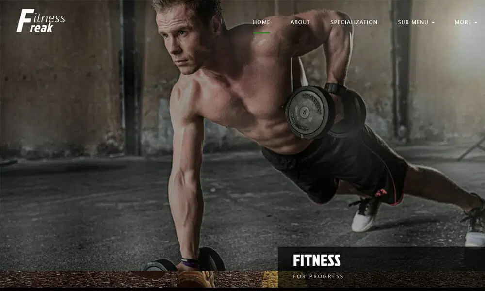 قالب رایگان Fitness Freak