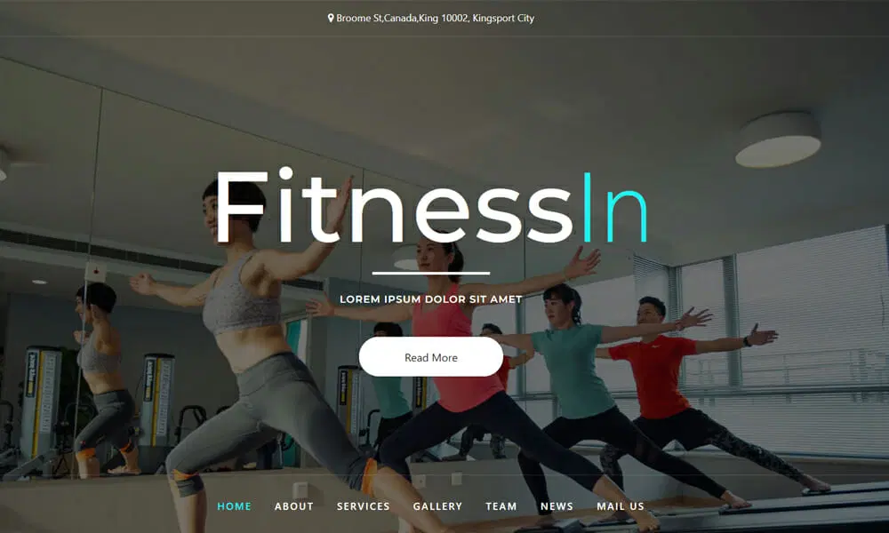 قالب رایگان فیتنس Fitness In