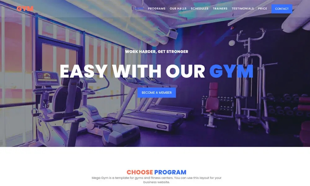 قالب لندینگ پیج فیتنس GYM