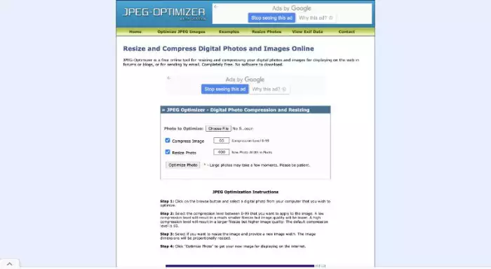 ابزار آنلاین JPEG Optimizer