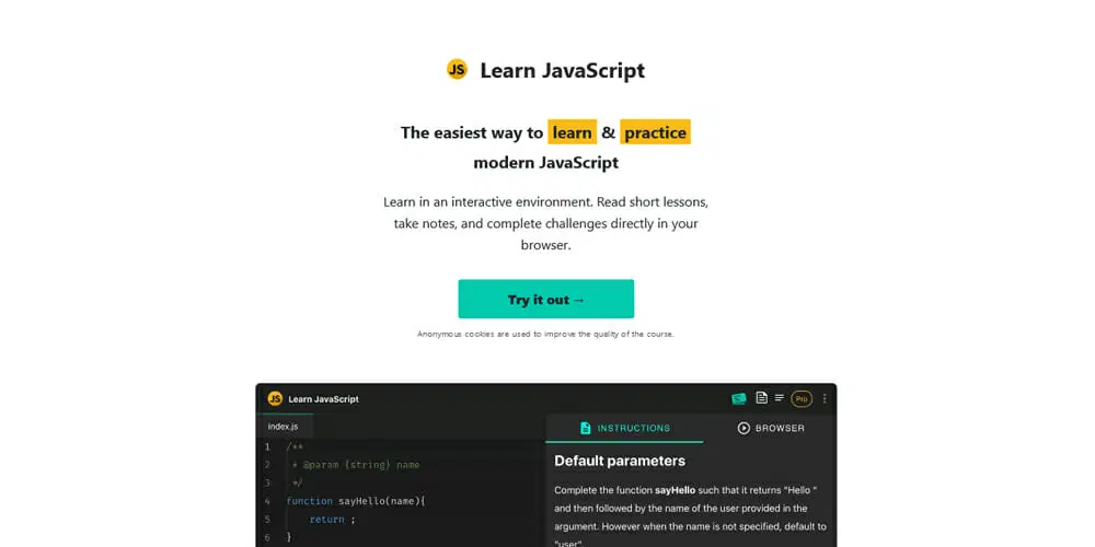 Learn JavaScript Online