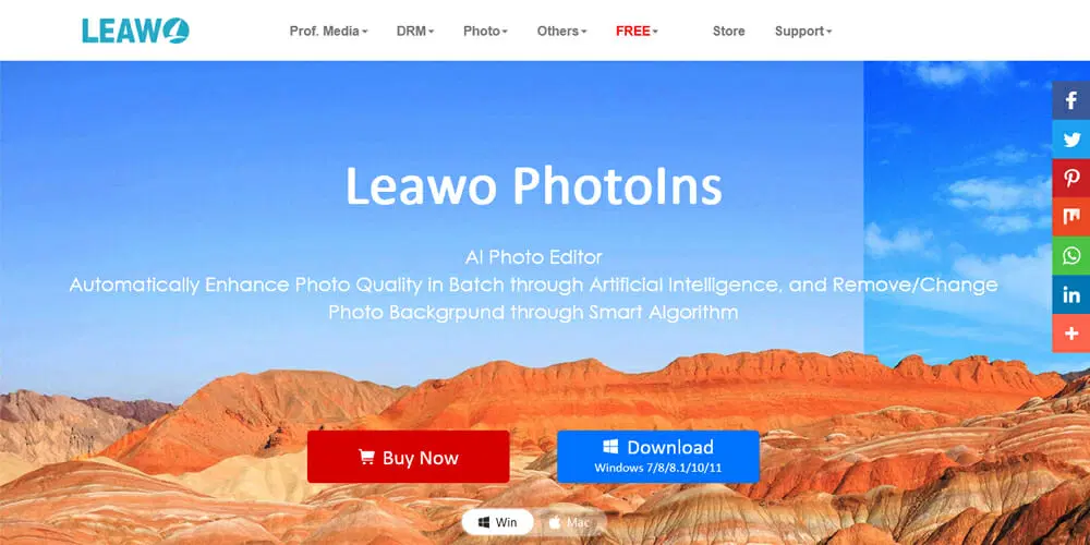 سایت حذف پس زمینه عکس آنلاین Leawo PhotoIns