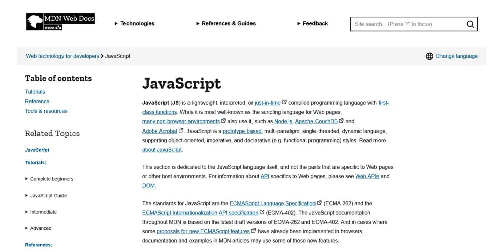 MDN JavaScript