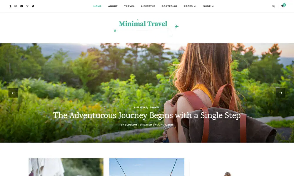 Minimal Travel قالب وردپرس بلاگ سفر رایگان