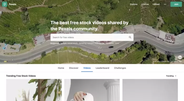 وب‌سایت ویدیوی استوک Pexels