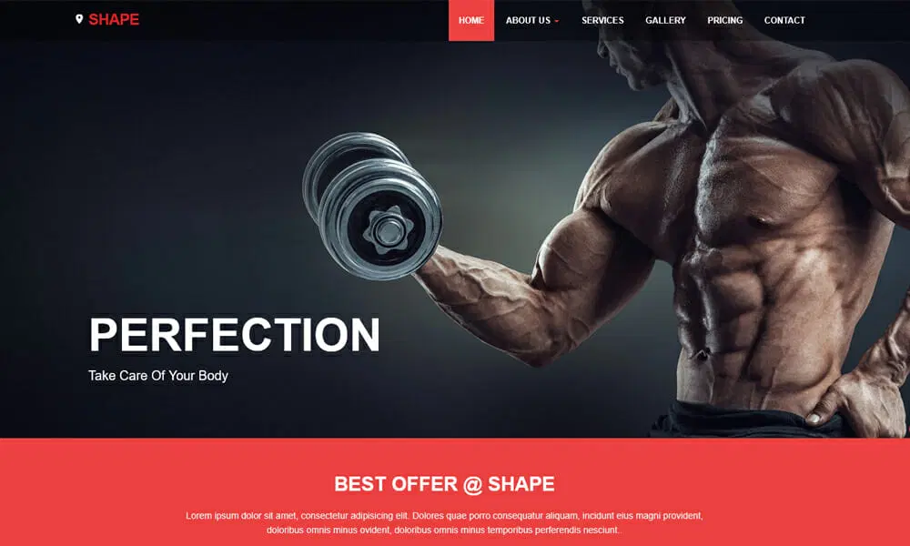قالب رایگان Shape سایت ورزشکاری