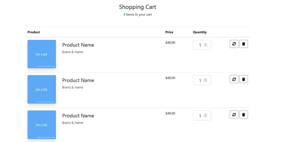Shopping Cart Example
