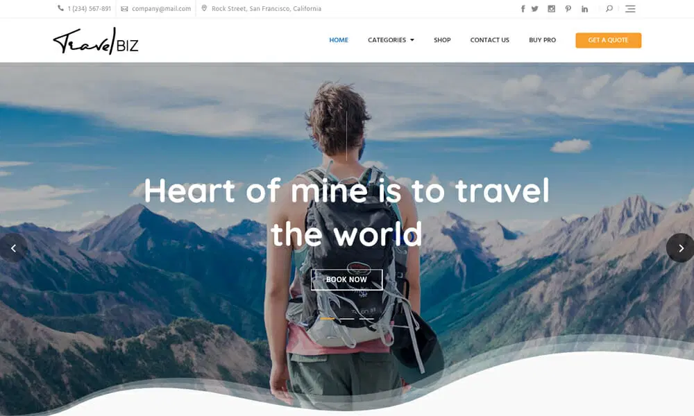 Travelbiz قالب وردپرس