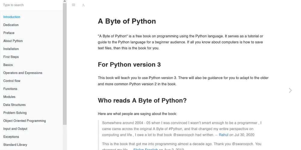 A Byte of Python