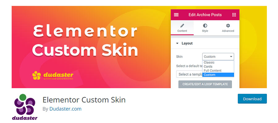 Elementor Custom Skin
