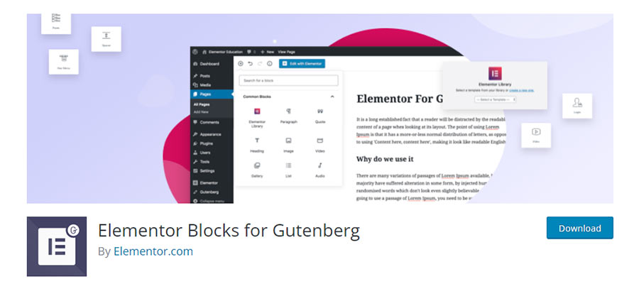 Elementor Blocks for Gutenberg