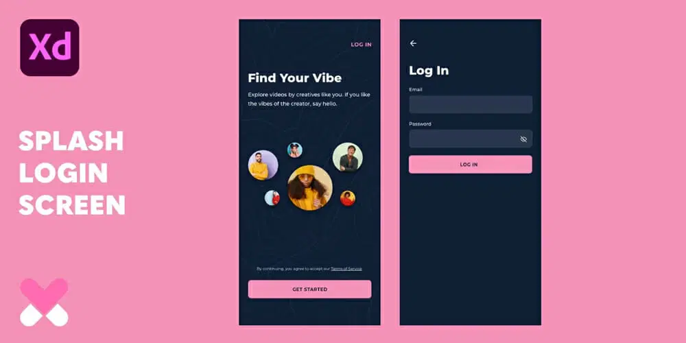 طراحی و نمونه اولیه صفحه ورود به سیستم Splash در Adobe XD