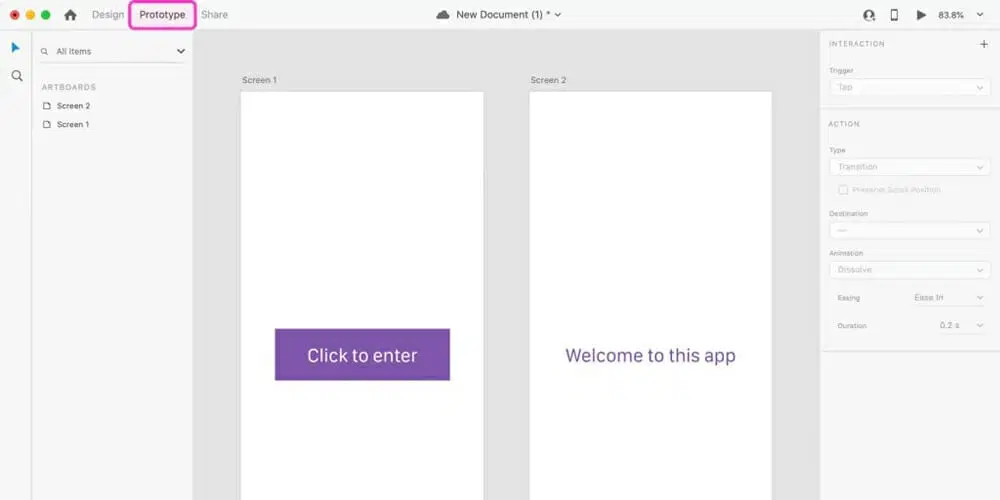 نحوه ایجاد یک نمونه اولیه با Adobe XD