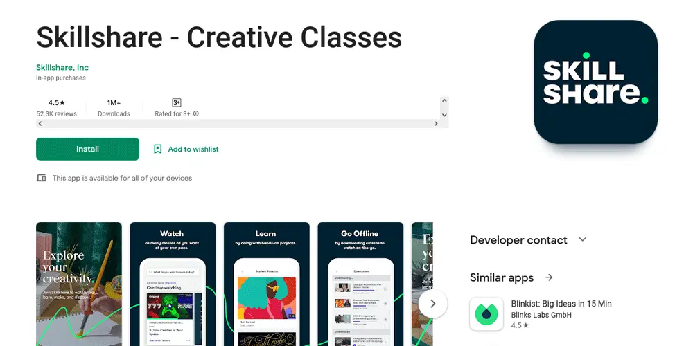 اپلیکیشن Skillshare