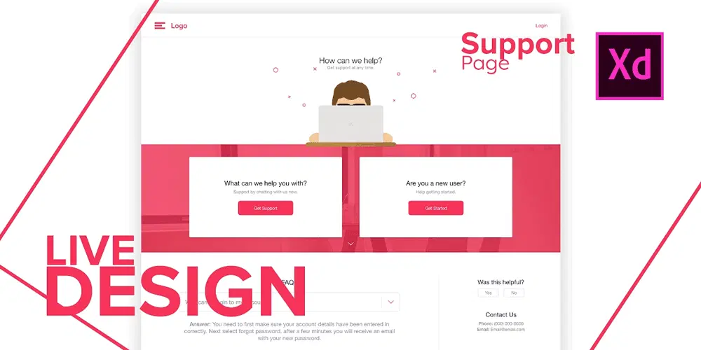 پشتیبانی از رابط کاربری صفحه در Adobe XD