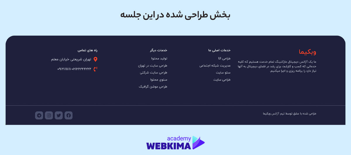 آموزش طراحی فوتر ریسپانسیو در المنتور