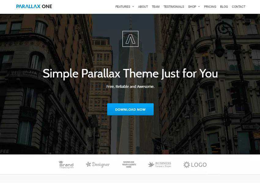 Parallax One – موضوع تجاری یک صفحه ای