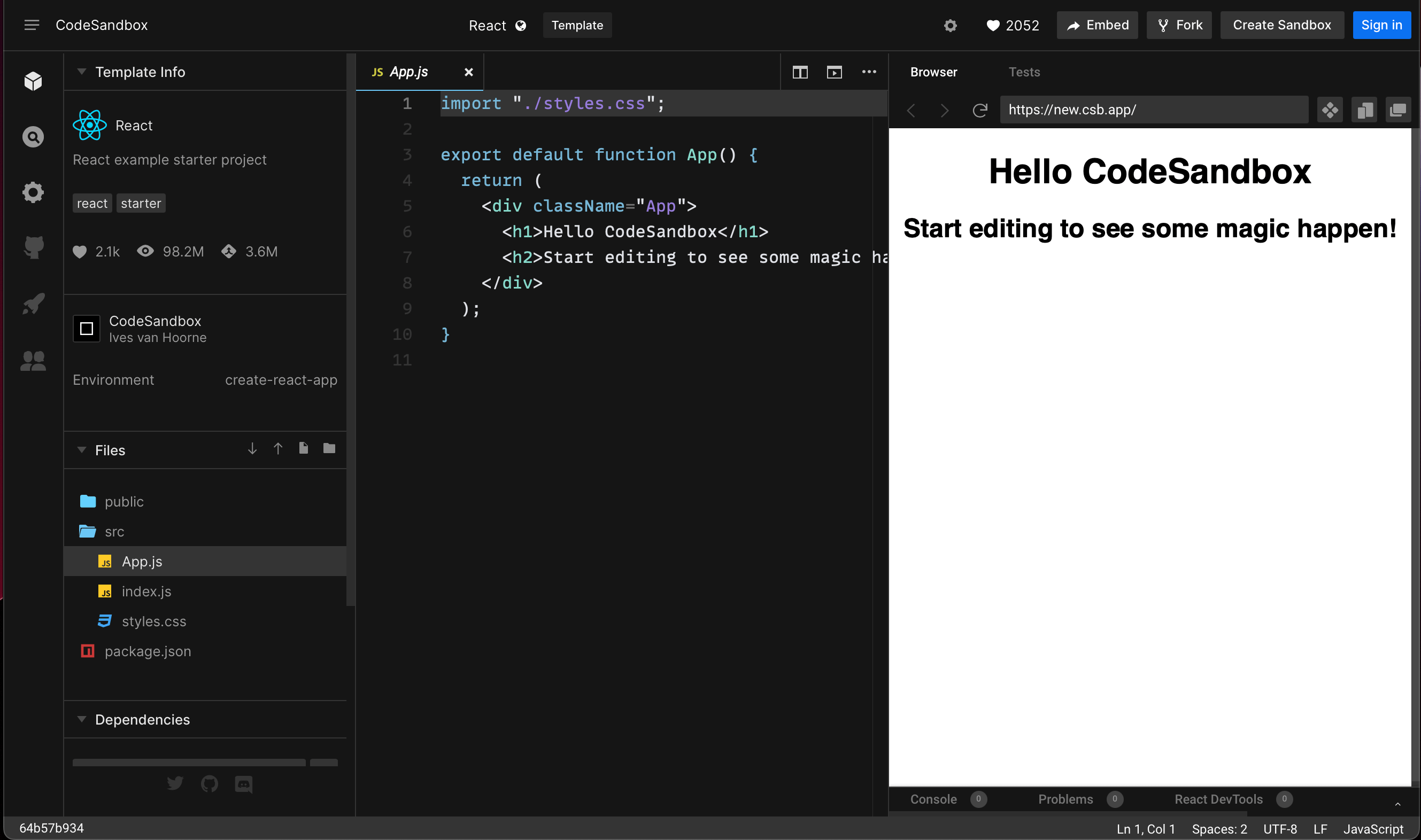 ابزار Codesandbox