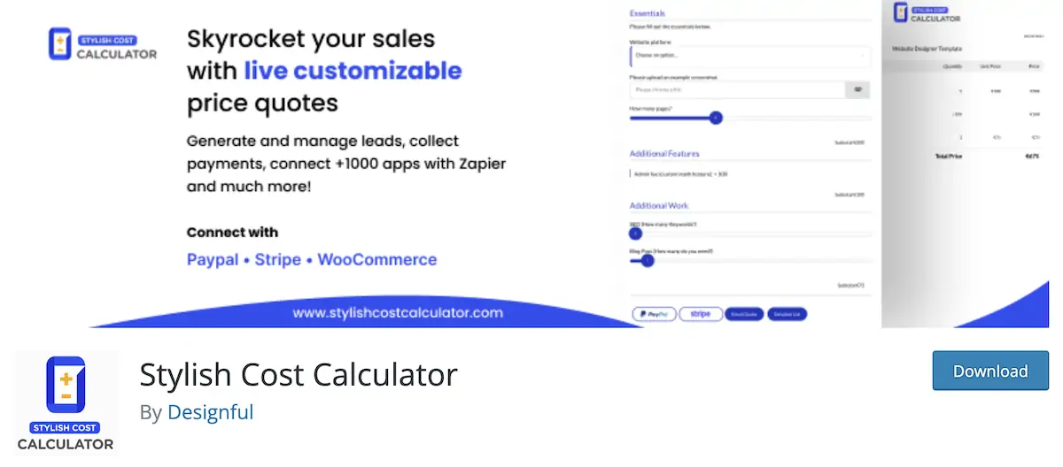 افزونه Stylish Cost Calculator