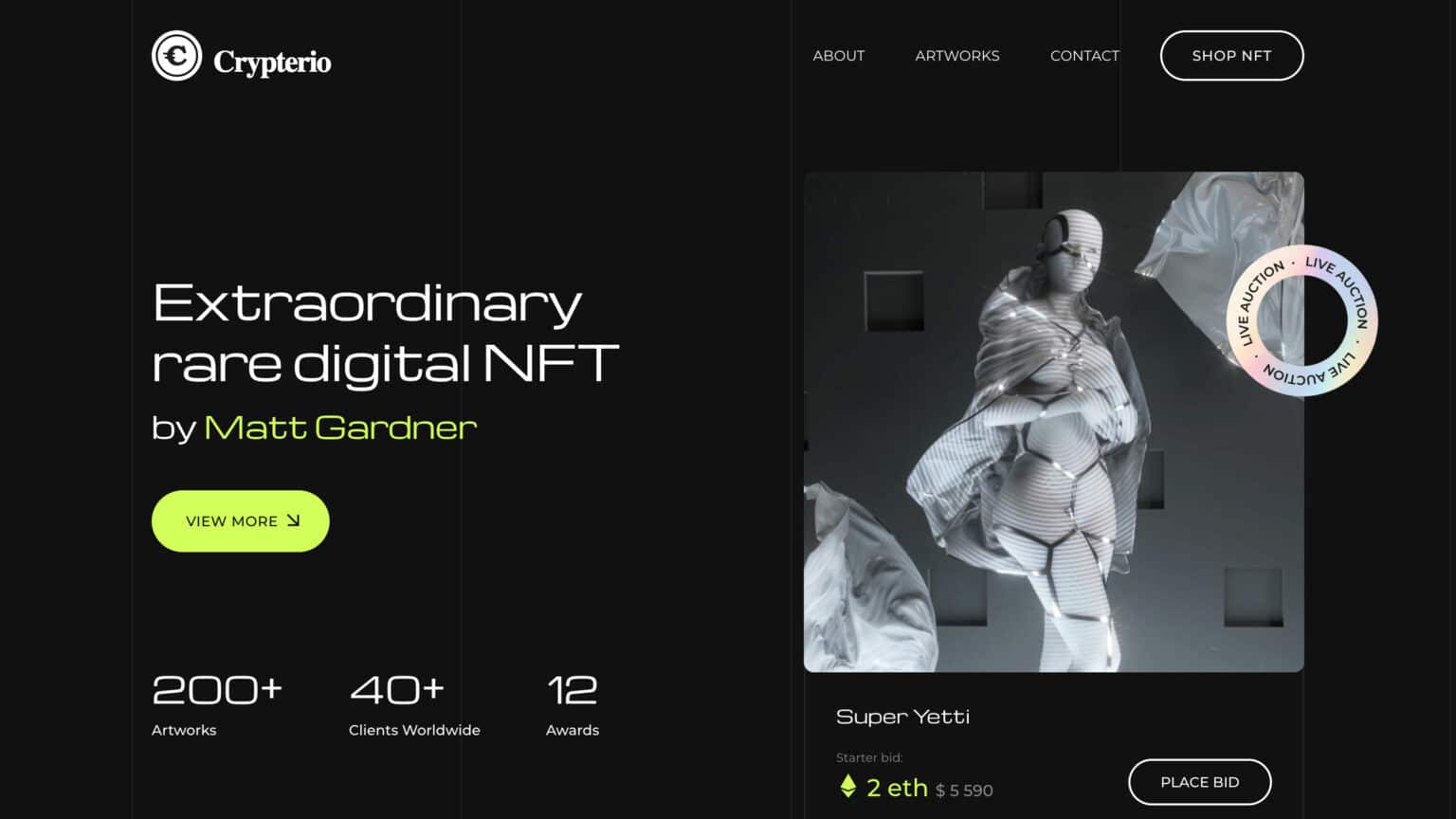 قالب NFT وردپرس Crypterio