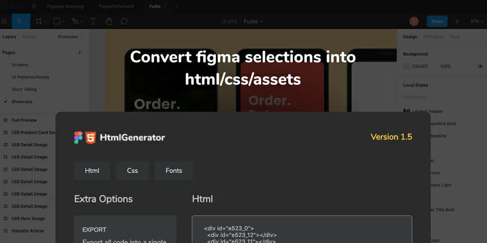 پلاگین فیگما HtmlGenerator