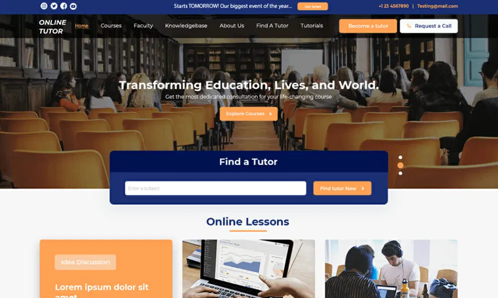 تم وردپرس Online Tutor