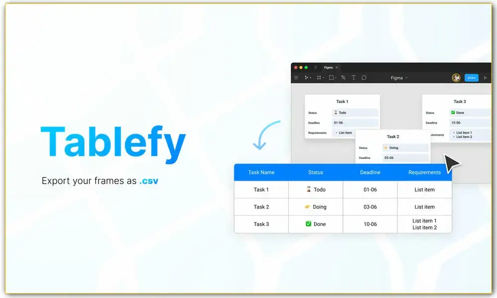 پلاگین فیگما Tablefy