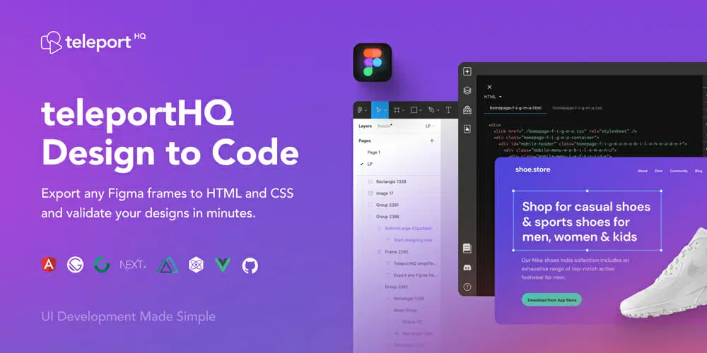 پلاگین فیگما TeleportHQ - بهترین پلاگین‌ ساخت HTML در فیگما