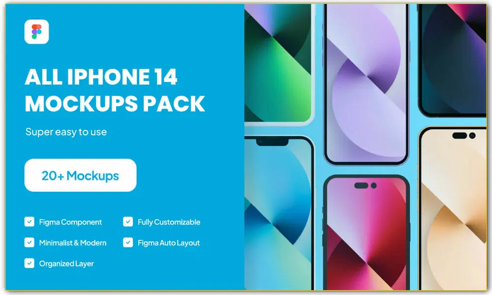 20+ موکاپ فیگما iPhone 14