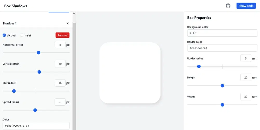 سایت سازنده سایه‌ کادر Box Shadows