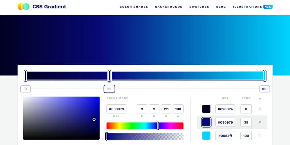 سایت سازنده گرادیانت CSS Gradient