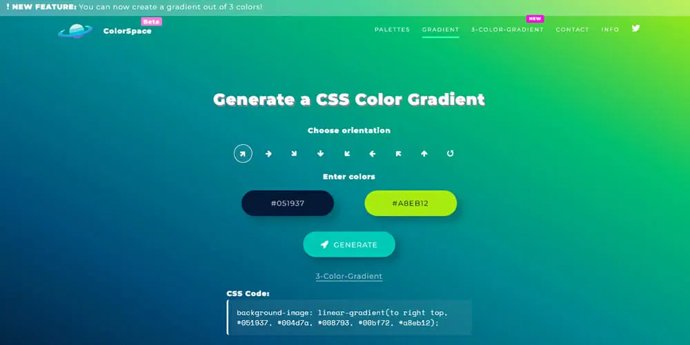 سازنده گرادیانت ColorSpace