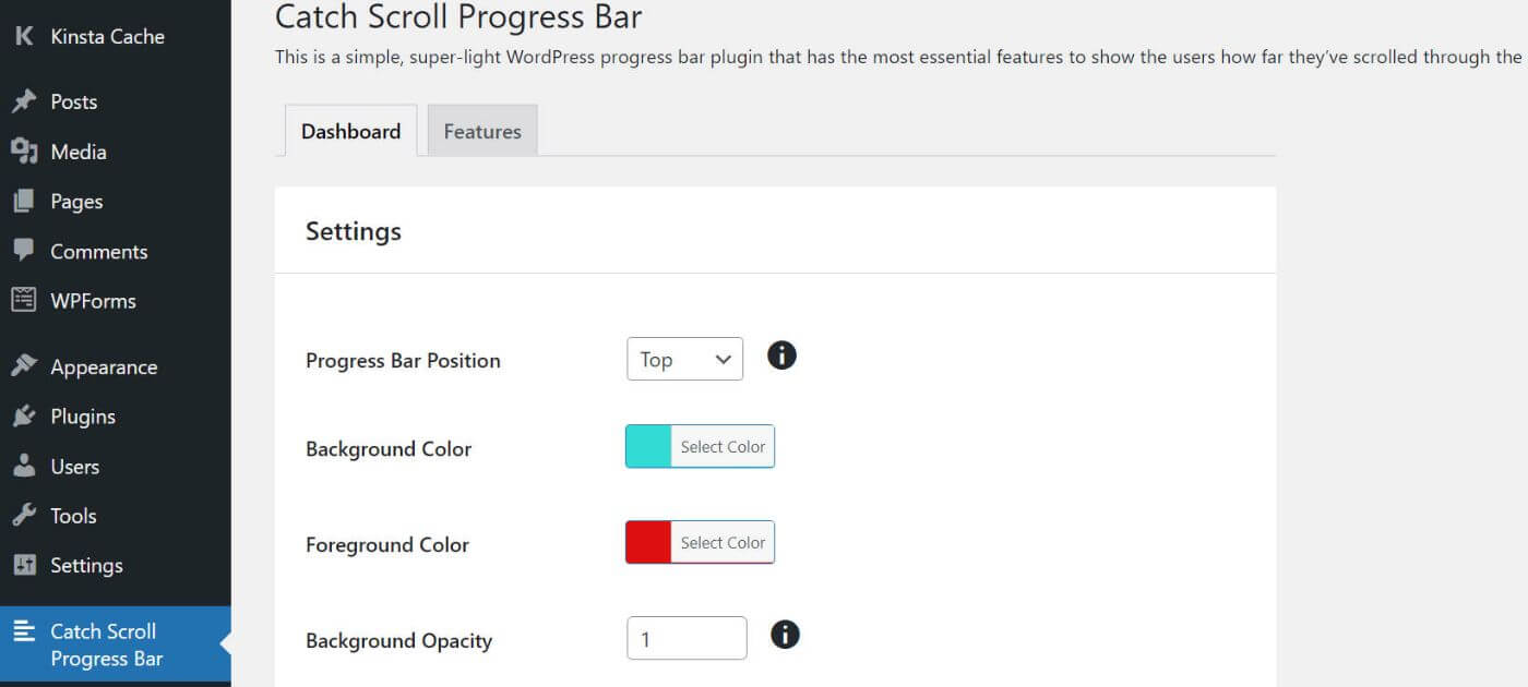افزونه Catch Scroll Progress Bar