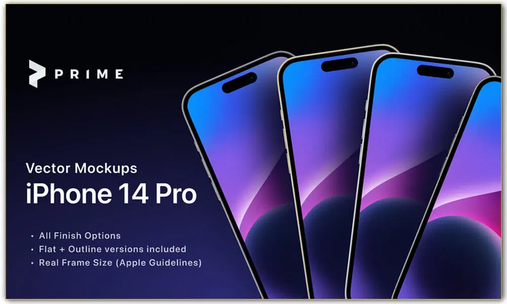موکاپ‌های وکتور iPhone 14 Pro