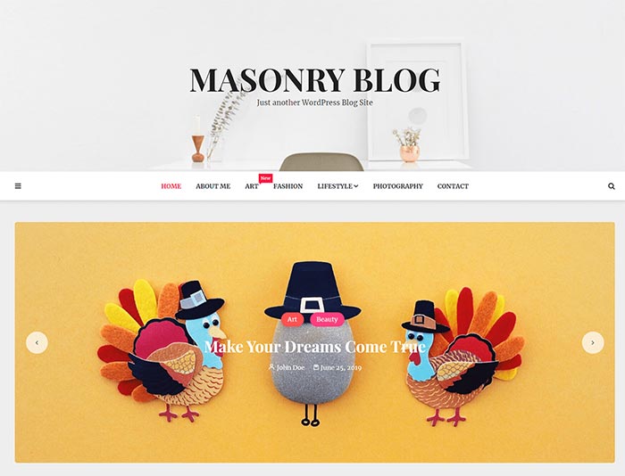 قالب مینیمال وردپرس Masonry Blog