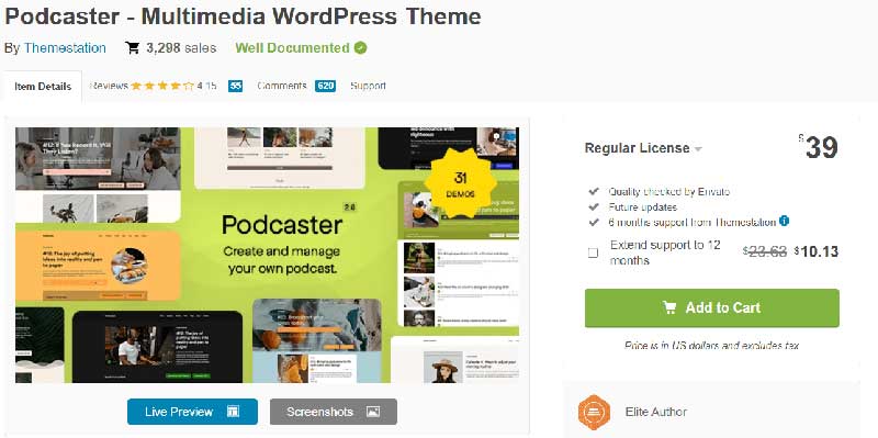 بهترین تم های پادکست Podcaster