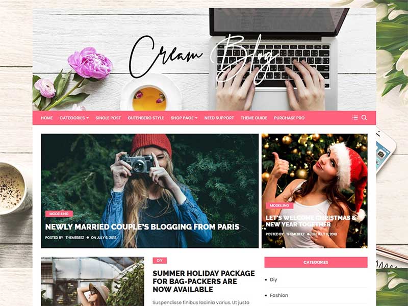 قالب گوتنبرگ وردپرس CREAM BLOG
