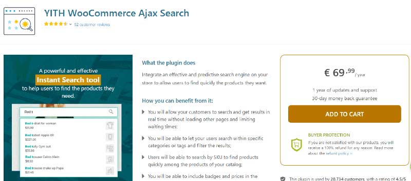افزونه YITH WooCommerce Ajax Search