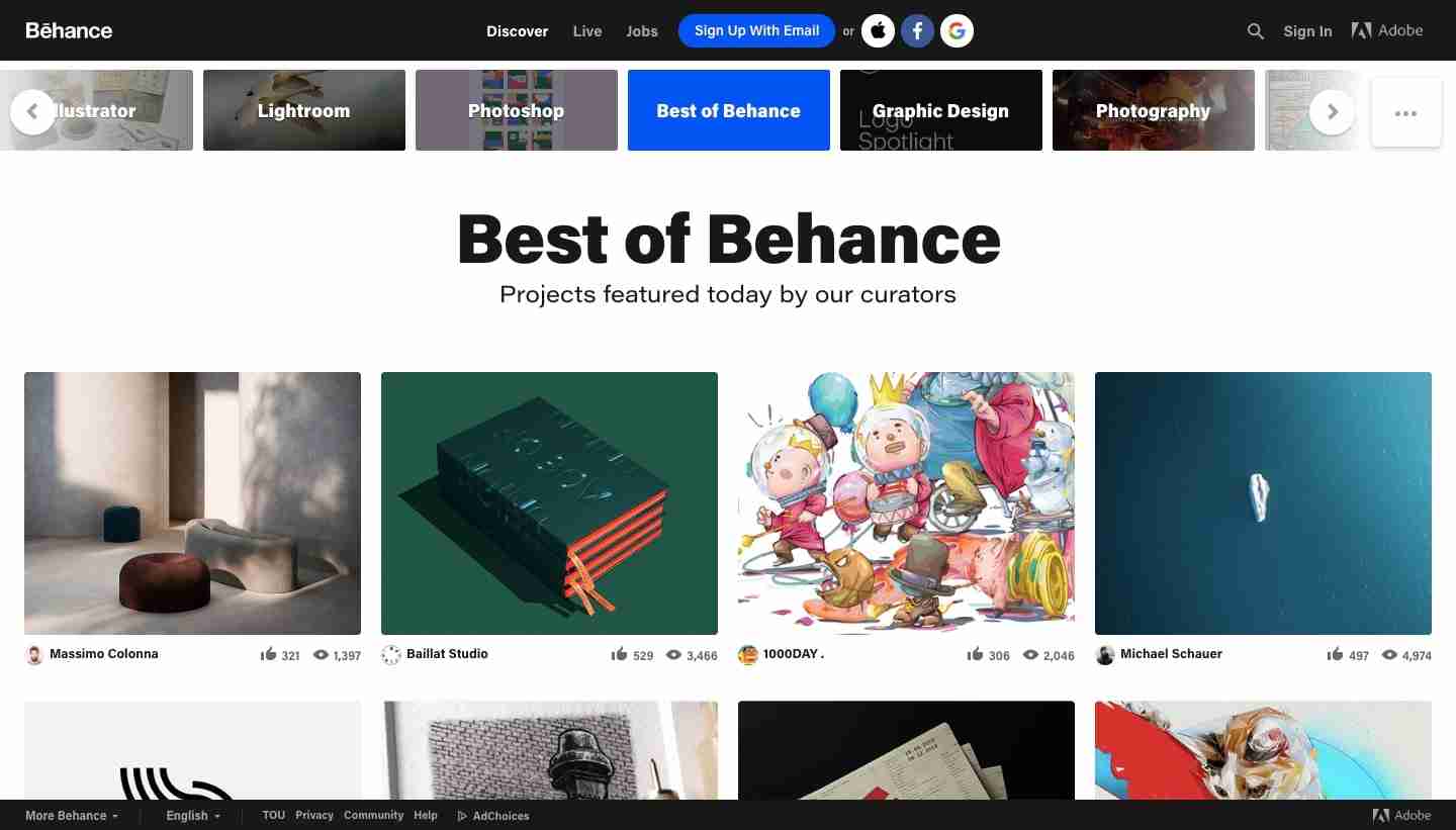 بهترین سایت فریلنسری Behance