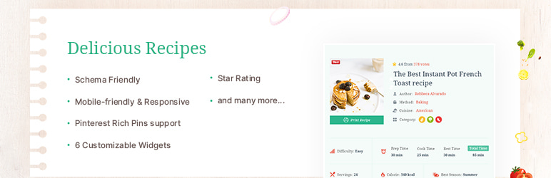افزونه دستور پخت Delicious Recipes