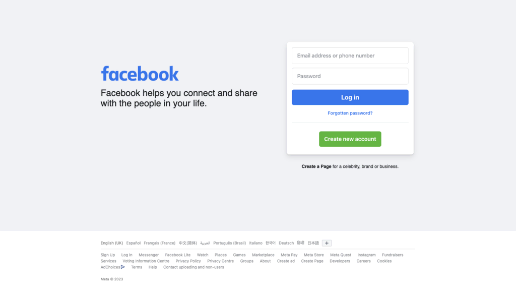 وبسایت Facebook