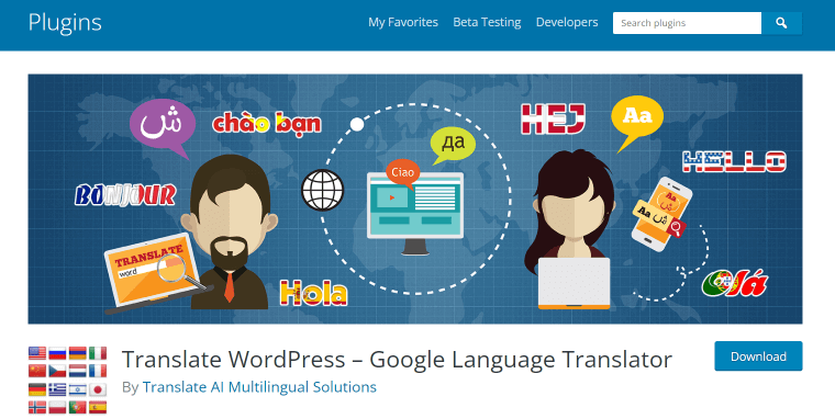 پلاگین هوش مصنوعی Google Language Translator