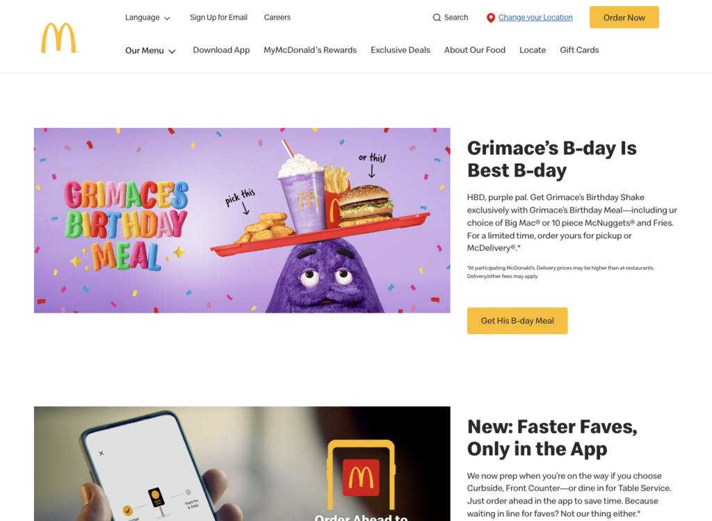سایت McDonald’s